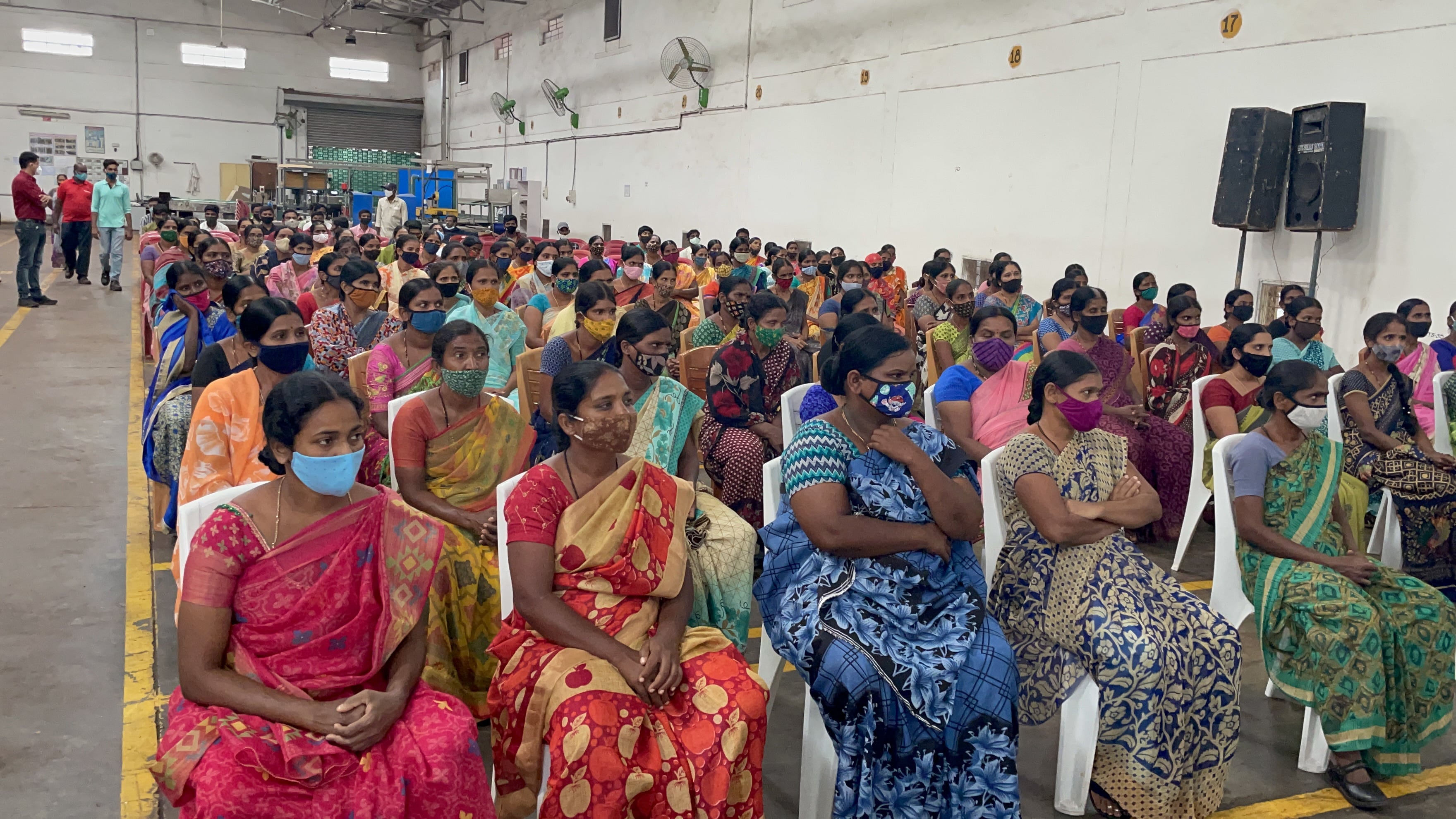 A crowd of rural women attending Biotex's event